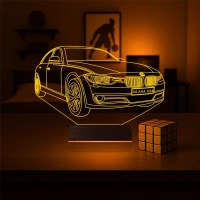 Araba Bmw Tasarım Kişiye Özel 3D Lamba - Masa Gece Lambası