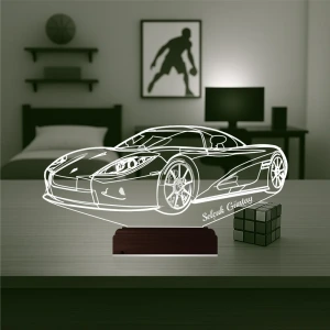 Spor Araba Ferrari Tasarım Kişiye Özel 3D Lamba - Masa Gece Lambası Spor Araba Ferrari Tasarım Kişiye Özel 3D Lamba - Masa Gece Lambası
