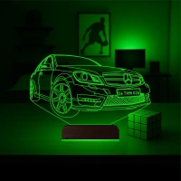 Araba Mercedes Tasarım Kişiye Özel 3D Lamba - Masa Gece Lambası