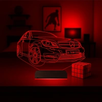 Araba Mercedes Tasarım Kişiye Özel 3D Lamba - Masa Gece Lambası