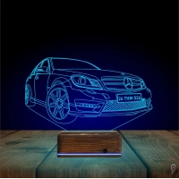 Araba Mercedes Tasarım Kişiye Özel 3D Lamba - Masa Gece Lambası