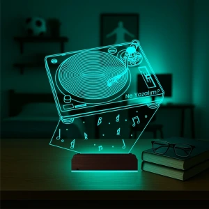 Dj Mixer Müzik Kişiye Özel 3D Lamba - Masa Gece Lambası Dj Mixer Müzik Kişiye Özel 3D Lamba - Masa Gece Lambası