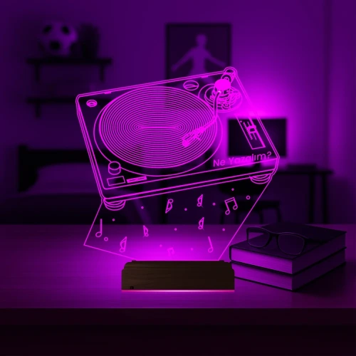 Dj Mixer Müzik Kişiye Özel 3D Lamba - Masa Gece Lambası