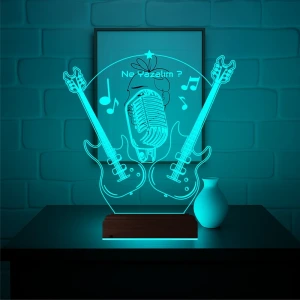 Elektro Gitar Gitarist Rock Müzik Kişiye Özel 3D Lamba - Masa Gece Lambası Elektro Gitar Gitarist Rock Müzik Kişiye Özel 3D Lamba - Masa Gece Lambası
