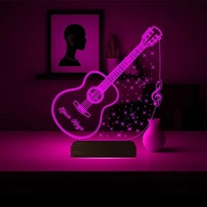 Klasik Gitar Müzisyen Hediye Kişiye Özel 3D Lamba - Masa Gece Lambası Klasik Gitar Müzisyen Hediye Kişiye Özel 3D Lamba - Masa Gece Lambası