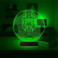 Aslan Futbol Topu Taraftar Cimbom Kişiye Özel 3D Lamba - Masa Gece Lambası