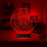 Aslan Futbol Topu Taraftar Cimbom Kişiye Özel 3D Lamba - Masa Gece Lambası