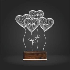 Kalp Sevgiliye Hediye Kişiye Özel 3D Lamba - Masa Gece Lambası Kalp Sevgiliye Hediye Kişiye Özel 3D Lamba - Masa Gece Lambası