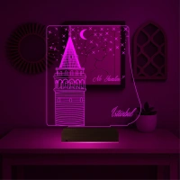 Galata Kulesi İstanbul Kişiye Özel 3D Lamba - Masa Gece Lambası