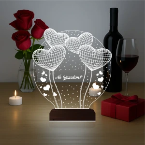 Kalp Sevgiliye Hediye Kişiye Özel 3D Lamba - Masa Gece Lambası Kalp Sevgiliye Hediye Kişiye Özel 3D Lamba - Masa Gece Lambası