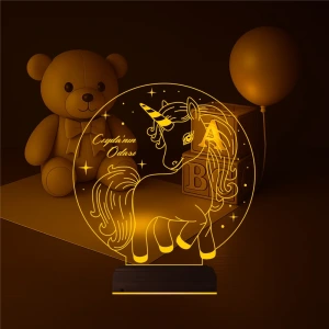 Unicon At Çocuk Odası Hediye Kişiye Özel 3D Lamba - Masa Gece Lambası Unicon At Çocuk Odası Hediye Kişiye Özel 3D Lamba - Masa Gece Lambası