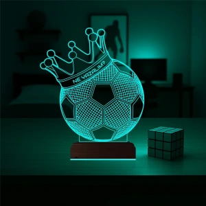 Futbol Topu Futbolcu Hediye Kişiye Özel 3D Lamba - Masa Gece Lambası Futbol Topu Futbolcu Hediye Kişiye Özel 3D Lamba - Masa Gece Lambası