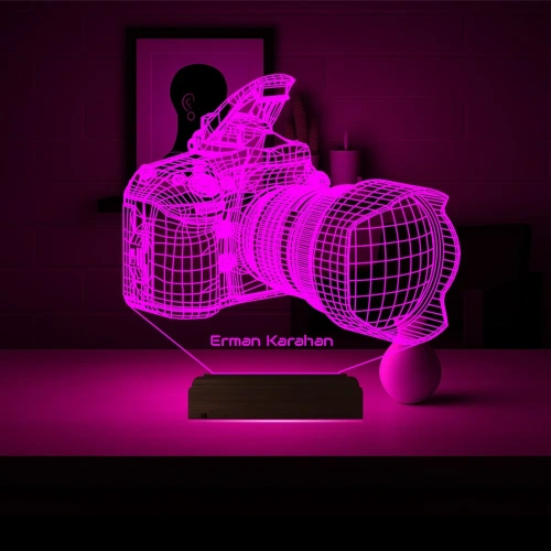 Fotoğraf Makinesi Fotoğrafçı Hediye Kişiye Özel 3D Lamba - Masa Gece Lambası