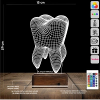 Diş Hekimi Diş Doktoru Hediye Kişiye Özel 3D Lamba - Masa Gece Lambası Diş Hekimi Diş Doktoru Hediye Kişiye Özel 3D Lamba - Masa Gece Lambası