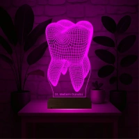 Diş Hekimi Diş Doktoru Hediye Kişiye Özel 3D Lamba - Masa Gece Lambası Diş Hekimi Diş Doktoru Hediye Kişiye Özel 3D Lamba - Masa Gece Lambası