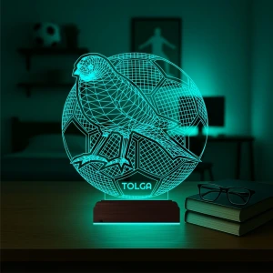 Sarı Kanarya Futbol Topu Taraftar Kişiye Özel 3D Lamba - Masa Gece Lambası Sarı Kanarya Futbol Topu Taraftar Kişiye Özel 3D Lamba - Masa Gece Lambası