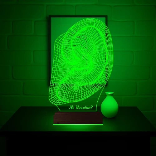 Kulak İşitme Tasarım Kişiye Özel 3D Lamba - Masa Gece Lambası