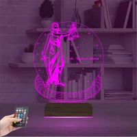 Adalet Kadın Hukuk Avukat Hediye Kişiye Özel 3D Lamba - Masa Gece Lambası