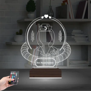Hemşire Hediye Kişiye Özel 3D Lamba - Masa Gece Lambası Hemşire Hediye Kişiye Özel 3D Lamba - Masa Gece Lambası