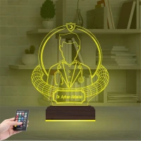 Doktor Hediye Tıp Erkek Kişiye Özel 3D Lamba - Masa Gece Lambası