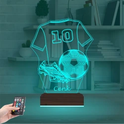 Futbol Topu Forma Fytbolcu Hediye Kişiye Özel 3D Lamba - Masa Gece Lambası Futbol Topu Forma Fytbolcu Hediye Kişiye Özel 3D Lamba - Masa Gece Lambası