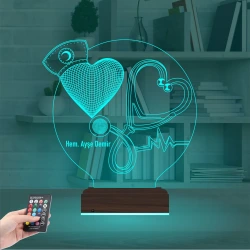 Hemşire Hediye Kişiye Özel 3D Lamba - Masa Gece Lambası