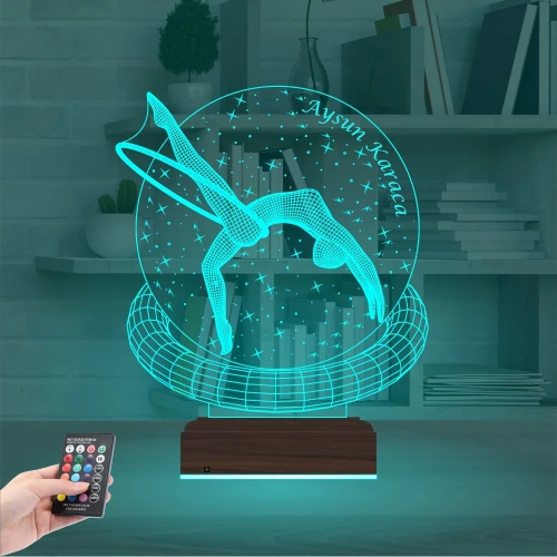Jimnastik Jimlastik Kişiye Özel 3D Lamba - Masa Gece Lambası