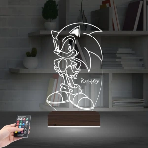 Sonic Çocuk Odası Hediye Kişiye Özel 3D Lamba - Masa Gece Lambası Sonic Çocuk Odası Hediye Kişiye Özel 3D Lamba - Masa Gece Lambası