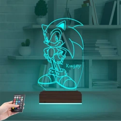 Sonic Çocuk Odası Hediye Kişiye Özel 3D Lamba - Masa Gece Lambası Sonic Çocuk Odası Hediye Kişiye Özel 3D Lamba - Masa Gece Lambası