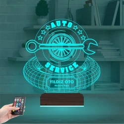 Araba Oto Tamirci Servis Kişiye Özel 3D Lamba - Masa Gece Lambası Araba Oto Tamirci Servis Kişiye Özel 3D Lamba - Masa Gece Lambası