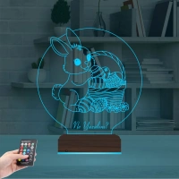 Paskalya Tavşan Yumurta Çocuk Odası Kişiye Özel 3D Lamba - Masa Gece Lambası