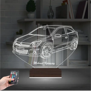 Opel Astra Araba Kişiye Özel 3D Lamba - Masa Gece Lambası Opel Astra Araba Kişiye Özel 3D Lamba - Masa Gece Lambası
