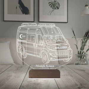Ambulans Paramedik Hediye Kişiye Özel 3D Lamba - Masa Gece Lambası Ambulans Paramedik Hediye Kişiye Özel 3D Lamba - Masa Gece Lambası