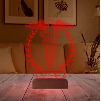 Doktor Tıp Logo Tasarım Hediye Kişiye Özel 3D Lamba - Masa Gece Lambası Doktor Tıp Logo Tasarım Hediye Kişiye Özel 3D Lamba - Masa Gece Lambası