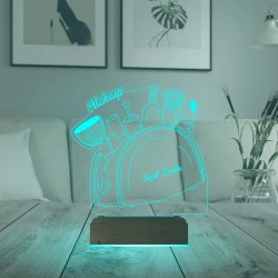 Güzellik Uzmanı Hediye Makyaj Çantası Kişiye Özel 3D Lamba - Masa Gece Lambası Güzellik Uzmanı Hediye Makyaj Çantası Kişiye Özel 3D Lamba - Masa Gece Lambası