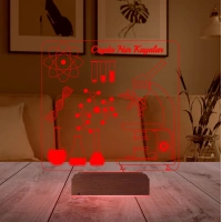 Kimyager Kimya Öğretmeni Hediye Kişiye Özel 3D Lamba - Masa Gece Lambası