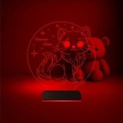 Çocuk Odası Hediye Kedi Kedicik Tasarım Kişiye Özel 3D Lamba - Masa Gece Lambası Çocuk Odası Hediye Kedi Kedicik Tasarım Kişiye Özel 3D Lamba - Masa Gece Lambası