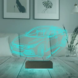 Honda Civic Tasarım Spor Araba Kişiye Özel 3D Lamba - Masa Gece Lambası Honda Civic Tasarım Spor Araba Kişiye Özel 3D Lamba - Masa Gece Lambası