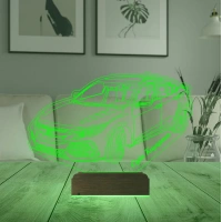 Honda Civic Tasarım Spor Araba Kişiye Özel 3D Lamba - Masa Gece Lambası