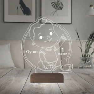 Yeni Doğan Erkek Bebek Hediye Kişiye Özel 3D Lamba - Masa Gece Lambası Yeni Doğan Erkek Bebek Hediye Kişiye Özel 3D Lamba - Masa Gece Lambası