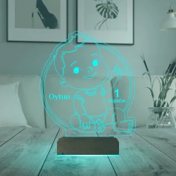 Yeni Doğan Erkek Bebek Hediye Kişiye Özel 3D Lamba - Masa Gece Lambası Yeni Doğan Erkek Bebek Hediye Kişiye Özel 3D Lamba - Masa Gece Lambası