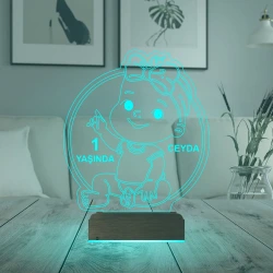Yeni Doğan Kız Bebek Hediye Kişiye Özel 3D Lamba - Masa Gece Lambası Yeni Doğan Kız Bebek Hediye Kişiye Özel 3D Lamba - Masa Gece Lambası