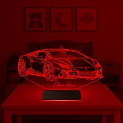 Plakalı Spor Araba Otomobil Tasarım Kişiye Özel 3D Lamba - Masa Gece Lambası Plakalı Spor Araba Otomobil Tasarım Kişiye Özel 3D Lamba - Masa Gece Lambası