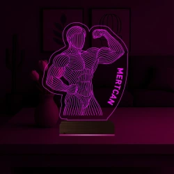 Vücut Geliştirme Hediye Gym Kişiye Özel 3D Lamba - Masa Gece Lambası Vücut Geliştirme Hediye Gym Kişiye Özel 3D Lamba - Masa Gece Lambası