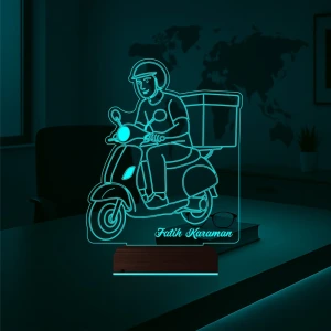 Kurye Hediye Paket Servis Motorsiklet Moto Kurye Kişiye Özel 3D Lamba - Masa Gece Lambası Kurye Hediye Paket Servis Motorsiklet Moto Kurye Kişiye Özel 3D Lamba - Masa Gece Lambası