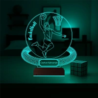 Basketbol Basketbolcu Hediye Kişiye Özel 3D Lamba - Masa Gece Lambası
