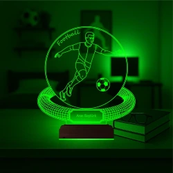 Futbolcu Hediye Futbol Tasarım Kişiye Özel 3D Lamba - Masa Gece Lambası Futbolcu Hediye Futbol Tasarım Kişiye Özel 3D Lamba - Masa Gece Lambası
