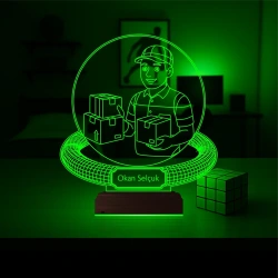 Kargocu Kurye Hediye Kişiye Özel 3D Lamba - Masa Gece Lambası Kargocu Kurye Hediye Kişiye Özel 3D Lamba - Masa Gece Lambası