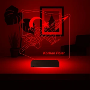 Savaş Uçağı Uçak Pilot Türk Bayrağı Kişiye Özel 3D Lamba - Masa Gece Lambası Savaş Uçağı Uçak Pilot Türk Bayrağı Kişiye Özel 3D Lamba - Masa Gece Lambası