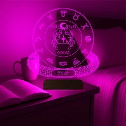Yengeç Burcu Cancer Astroloji Doğum Günü Hediyesi Kişiye Özel 3D Lamba - Masa Gece Lambası Yengeç Burcu Cancer Astroloji Doğum Günü Hediyesi Kişiye Özel 3D Lamba - Masa Gece Lambası